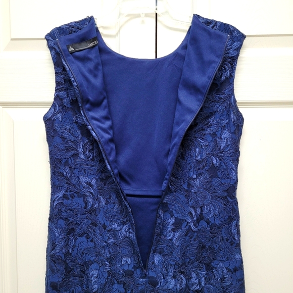 🔥 Chetta B Navy lace sheath dress, Size 10 - Picture 9 of 10